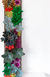 Faux Succulent Wood Panel for Home, Colorful Succulent Wall Décor